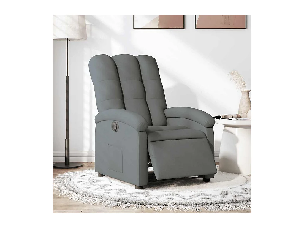 Sillón de relax | Silla | Sillón reclinable eléctrico de tela gris oscuro SHL4043
