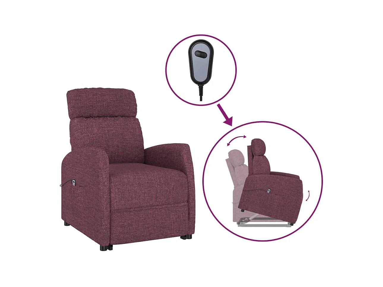 Fauteuil salon-Chaise d'appoint-Fauteuil Violet Tissu SHL5189