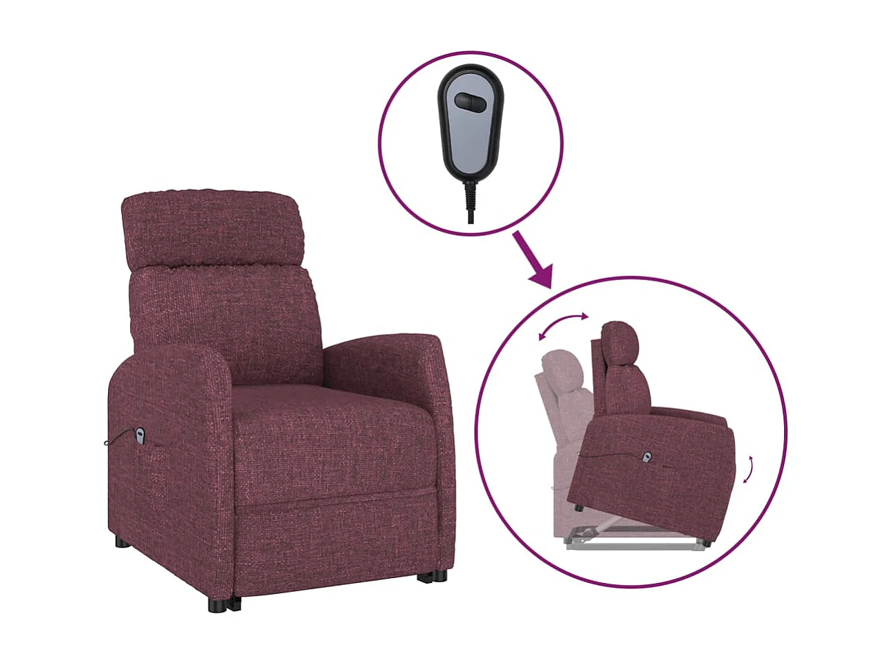 Aufstehsessel-Relaxsessel Lila Stoff SHL97574