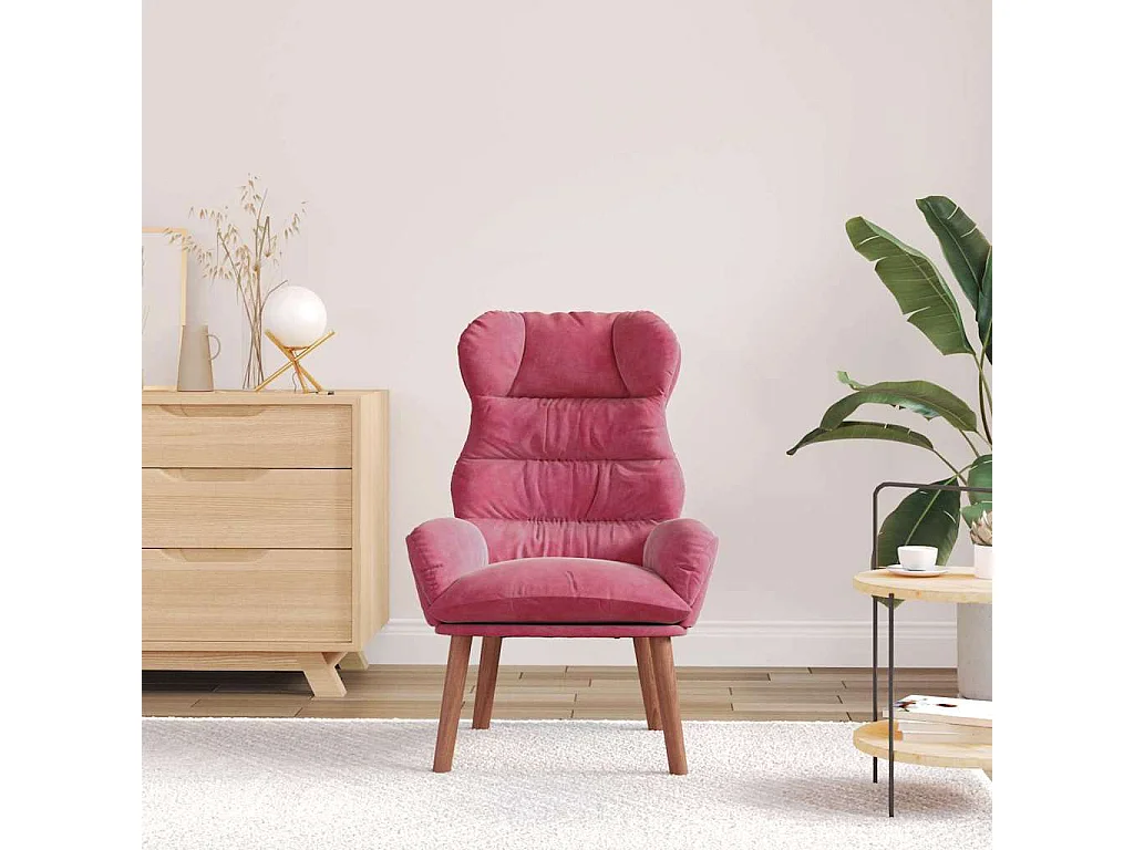 Sillón de relax | Silla Relax | Sillón de salón Rojo vino tinto 69x74x93 cm Terciopelo SHL6873