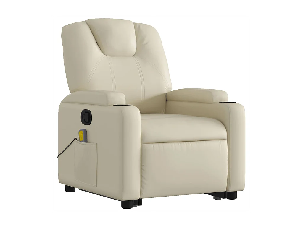 Sillón de relax | Sillón reclinable de masaje de pie cuero artificial color crema SHL8008