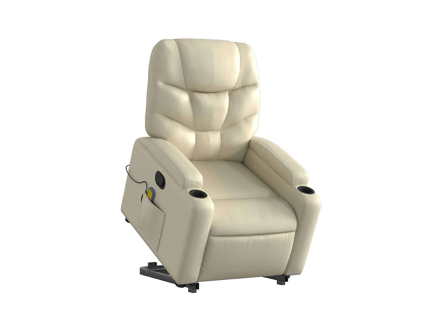 Sillón de relax | Sillón reclinable de masaje de pie cuero artificial color crema SHL6693