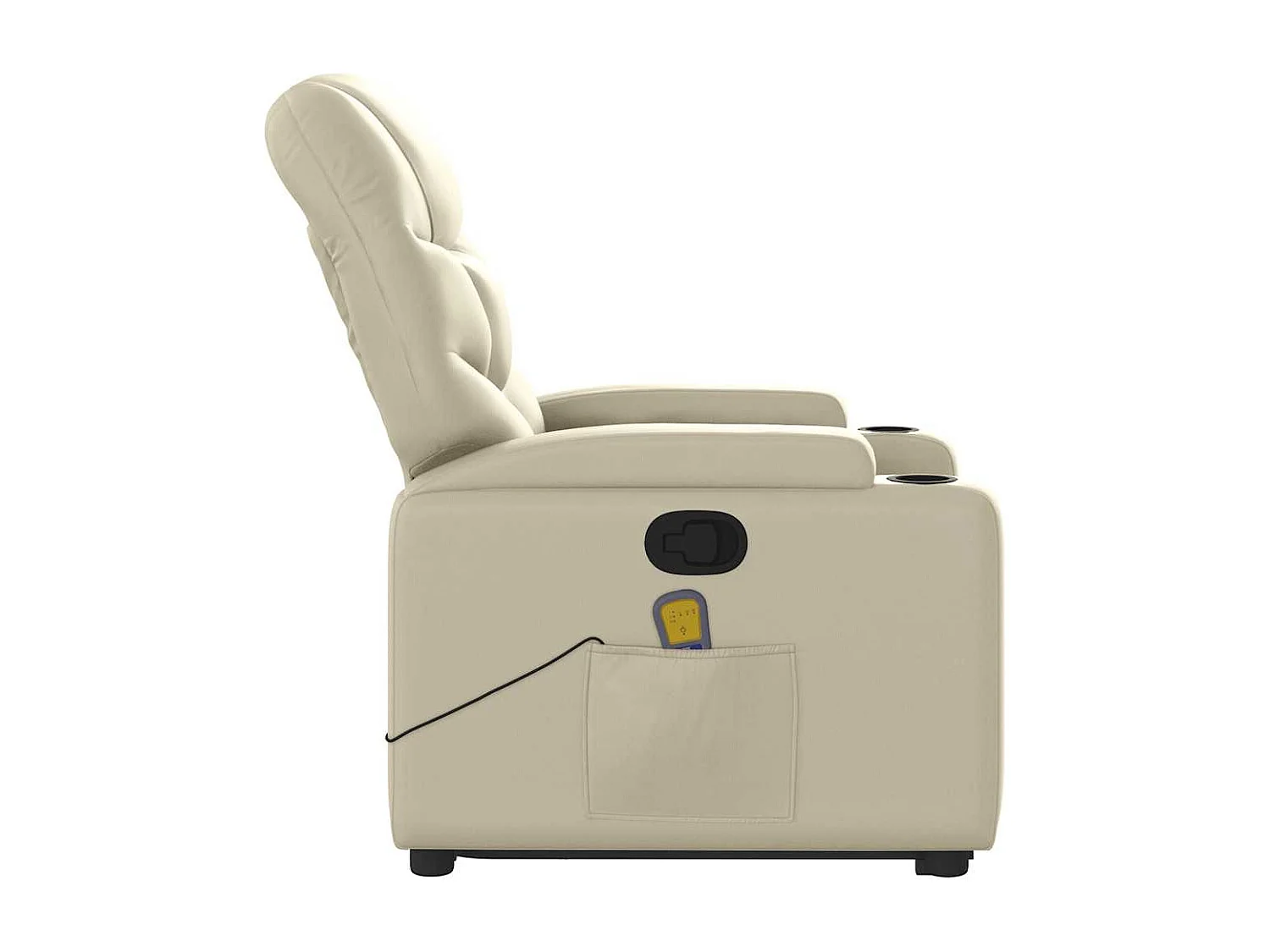 Sillón de relax | Sillón reclinable de masaje de pie cuero artificial color crema SHL6693