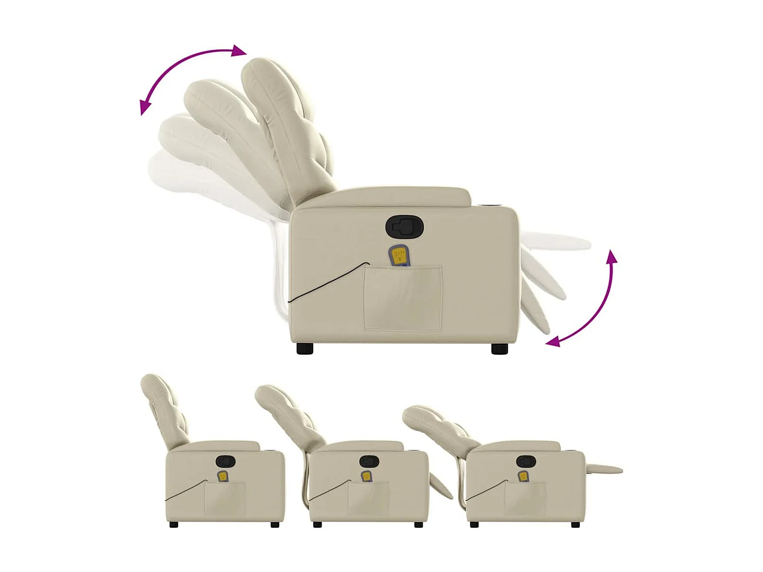 Massagesessel mit Aufstehhilfe Creme Kunstleder SHL9199