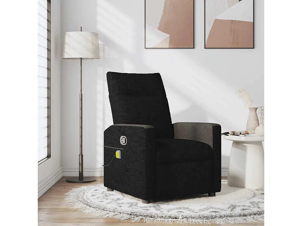 Sillón de relax | Sillón reclinable de masaje de tela negro SHL2569