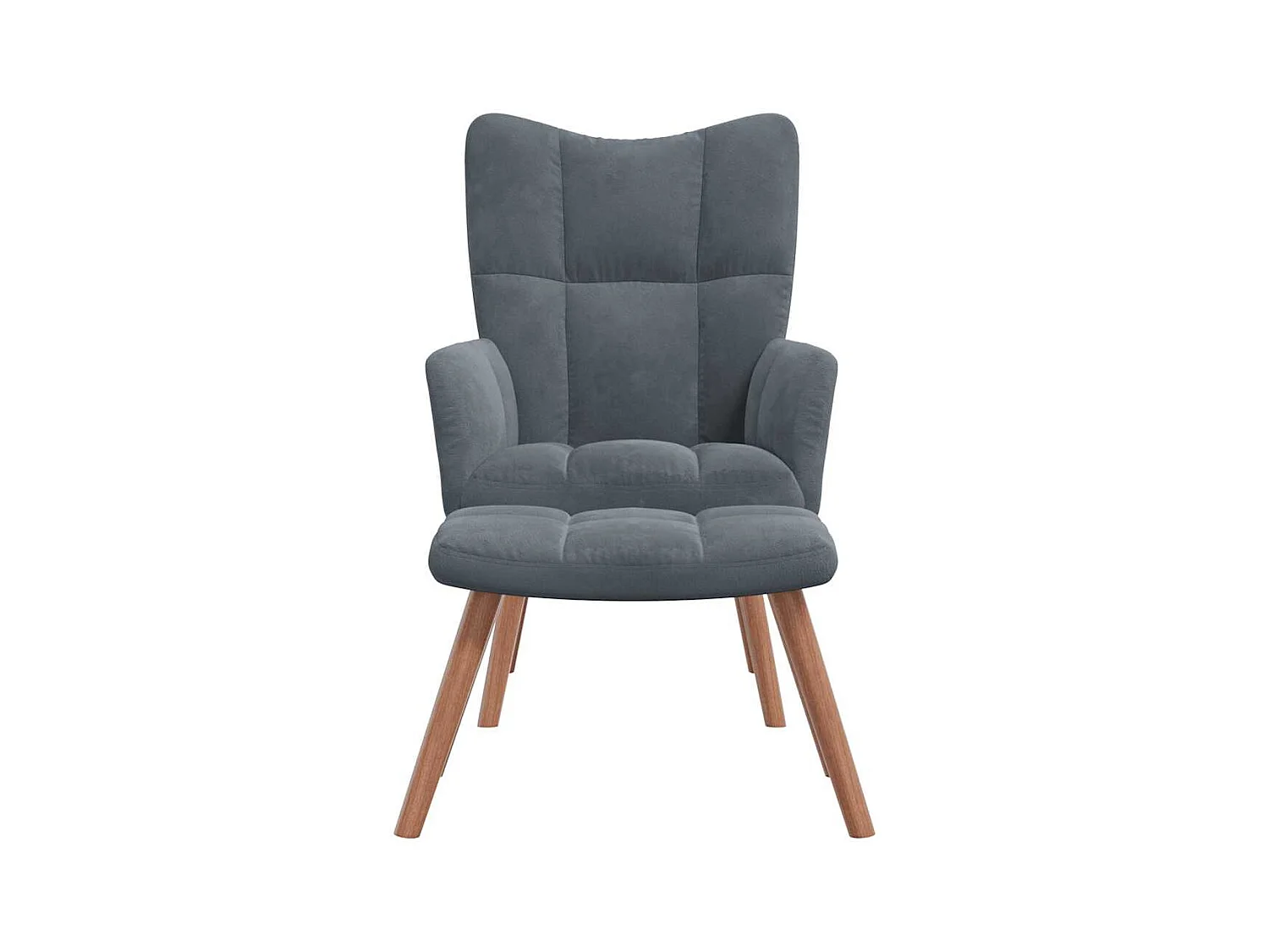 Sillón de relax | Silla de relax con taburete terciopelo gris oscuro SHL8339