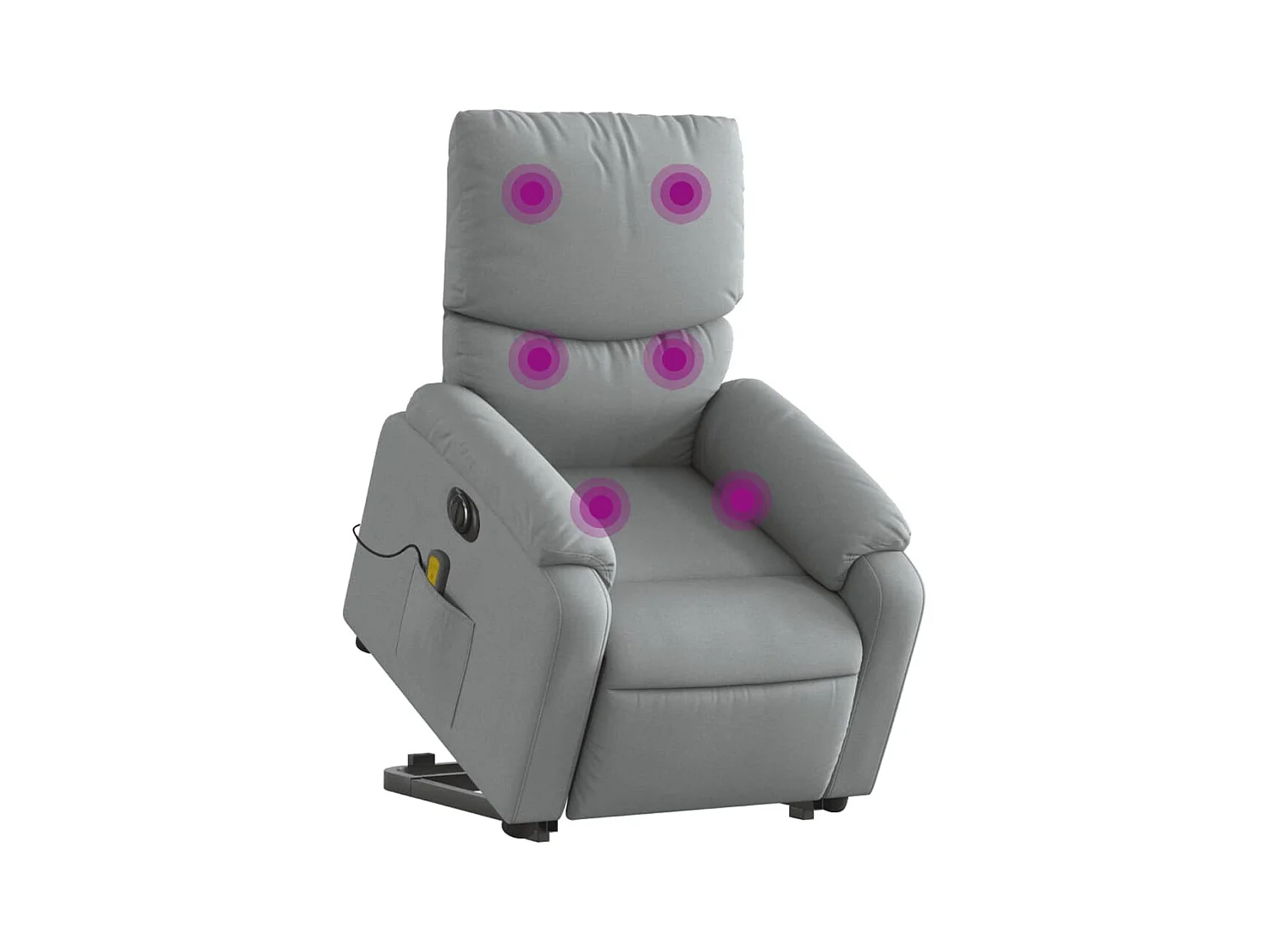 Poltrona elétrica reclinável massagens tecido cinzento-claro SHL1283