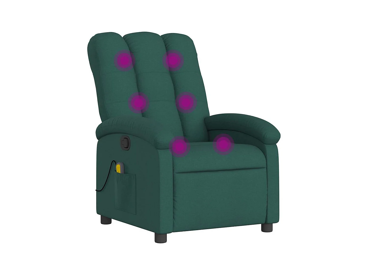 Fauteuil inclinable-Chaise de relax-Fauteuil de Massage Vert foncé Tissu SHL3981