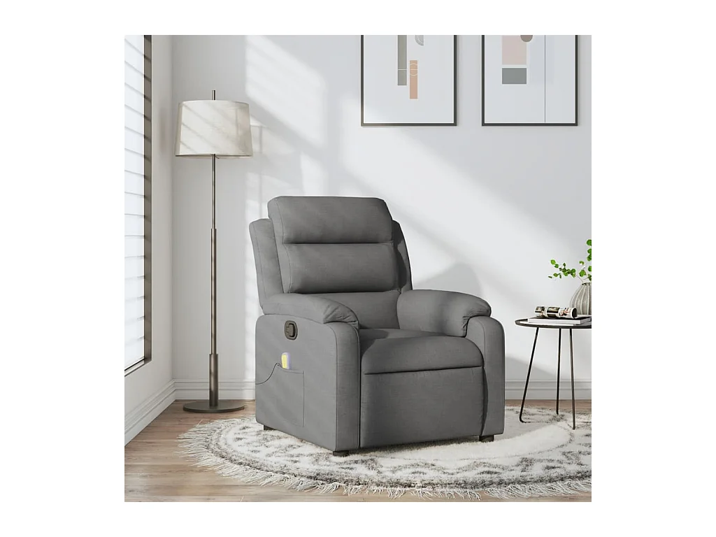 Fauteuil inclinable-Chaise de relax-Fauteuil de Massage gris foncé tissu SHL3499
