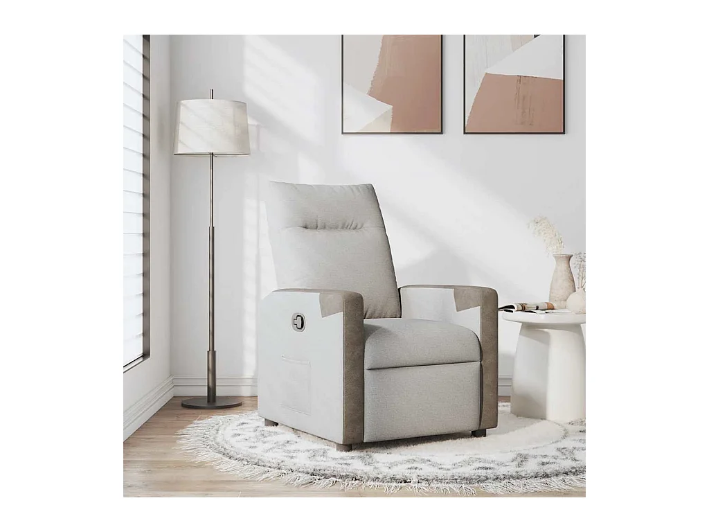 Poltrona | Cadeira Relax | Cadeira reclinável tecido cinzento nuvem SHL123740