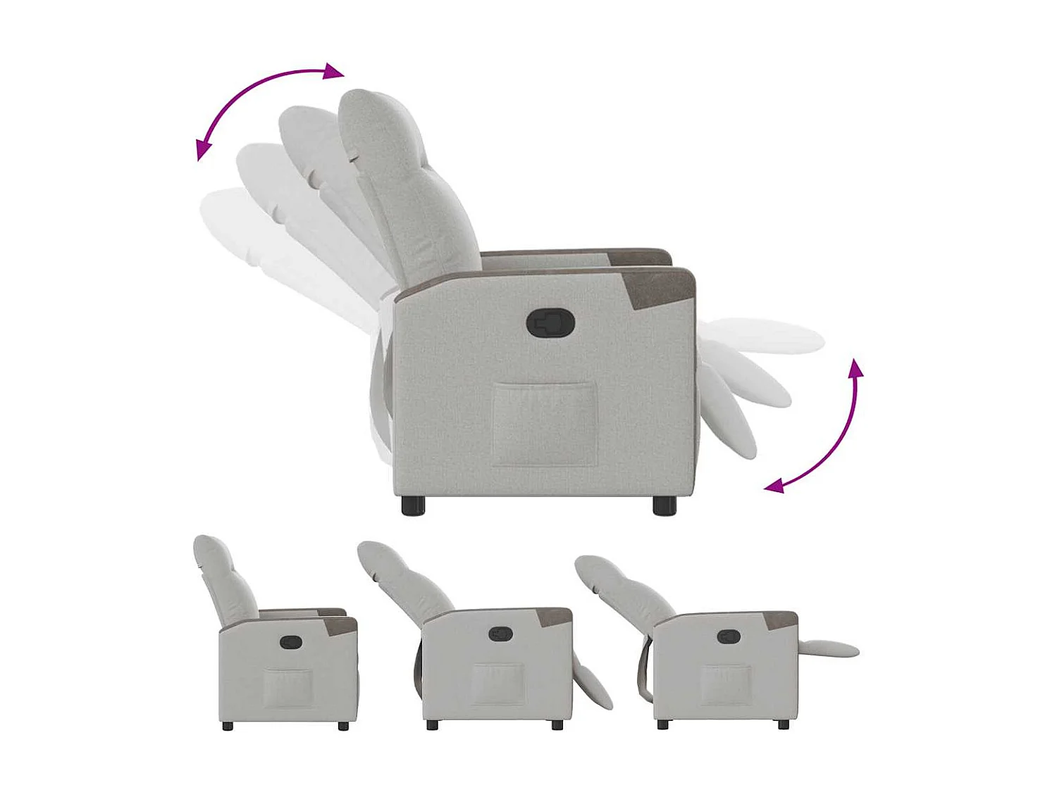 Relaxsessel | Lounge Sessel für Wohnzimmer Wolkengrau Stoff SHL2552