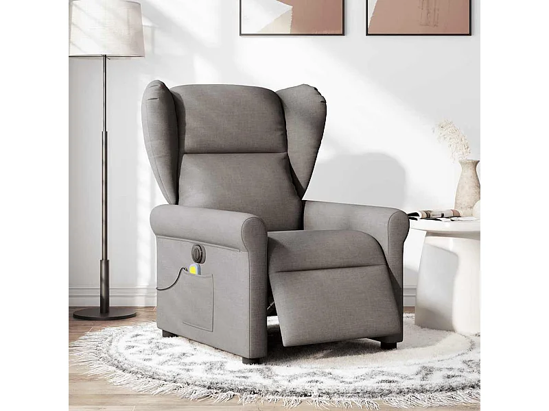 Sillón de relax | Sillón reclinable de masaje eléctrico tela gris taupe SHL9739