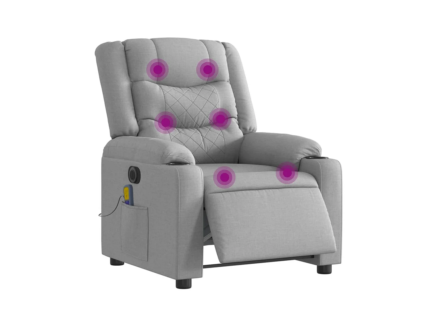 Sillón de relax | Sillón reclinable de masaje eléctrico tela gris claro SHL5783