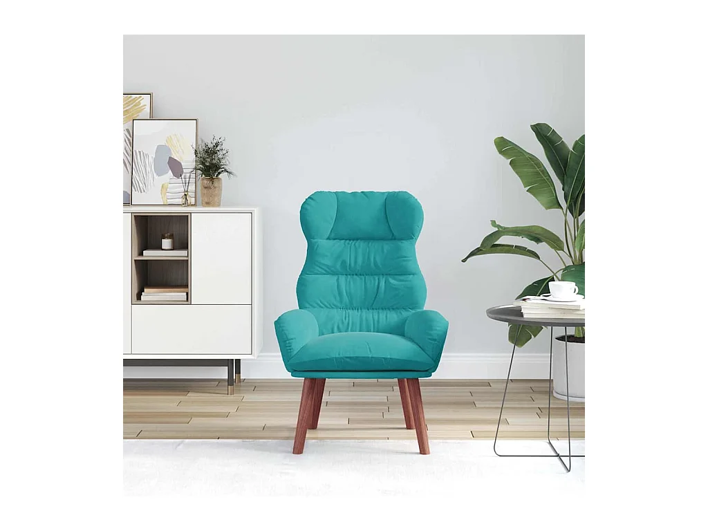 Fauteuil Salon-Chaise de relax Turquoise 69x74x93 cm Velours SHL3594