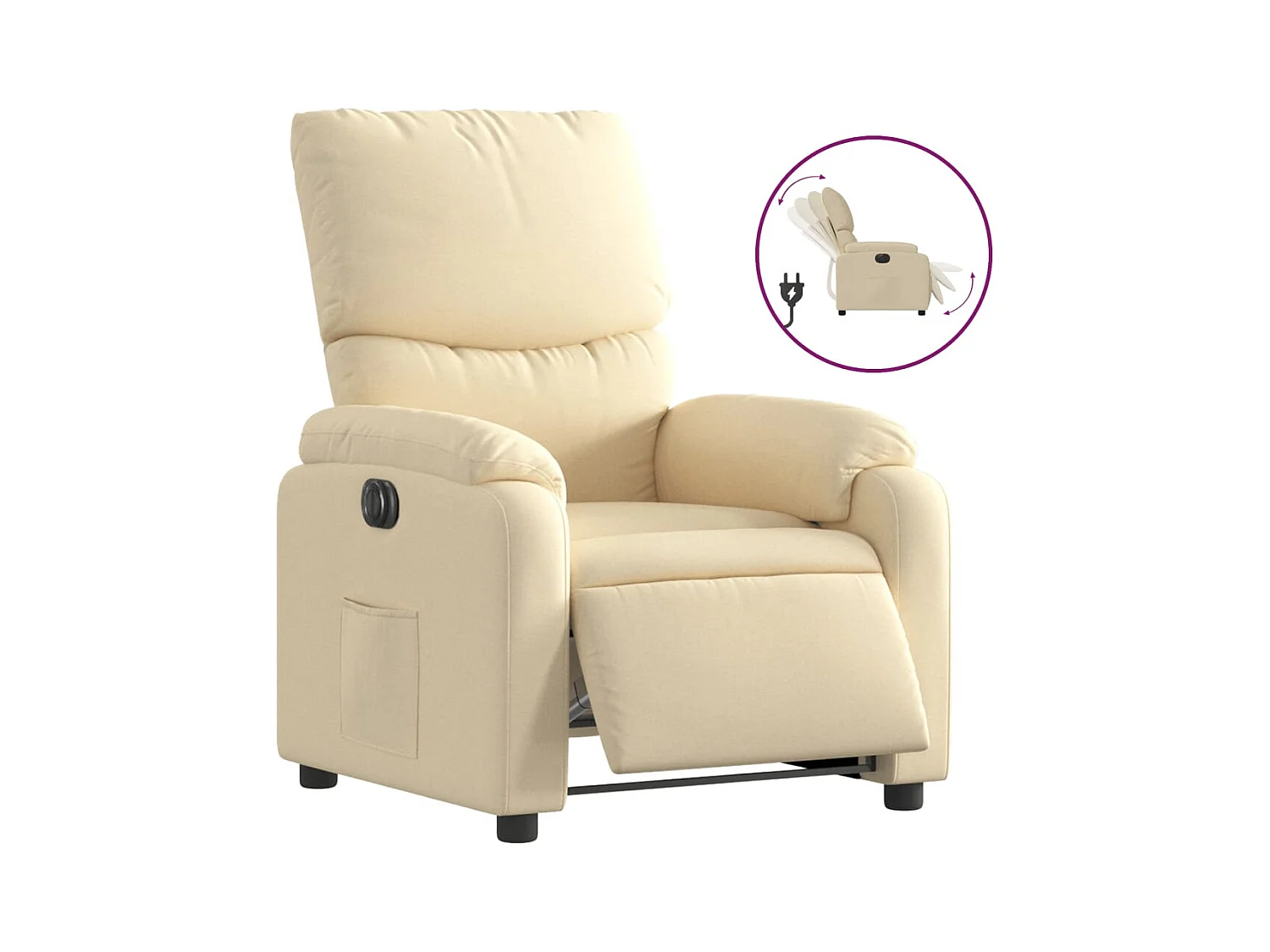 Sillón de relax | Silla | Sillón reclinable eléctrico de tela crema SHL2405