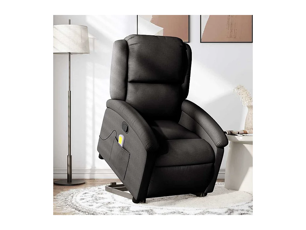 Sillón de relax | Sillón reclinable de masaje elevable tela negro SHL3276