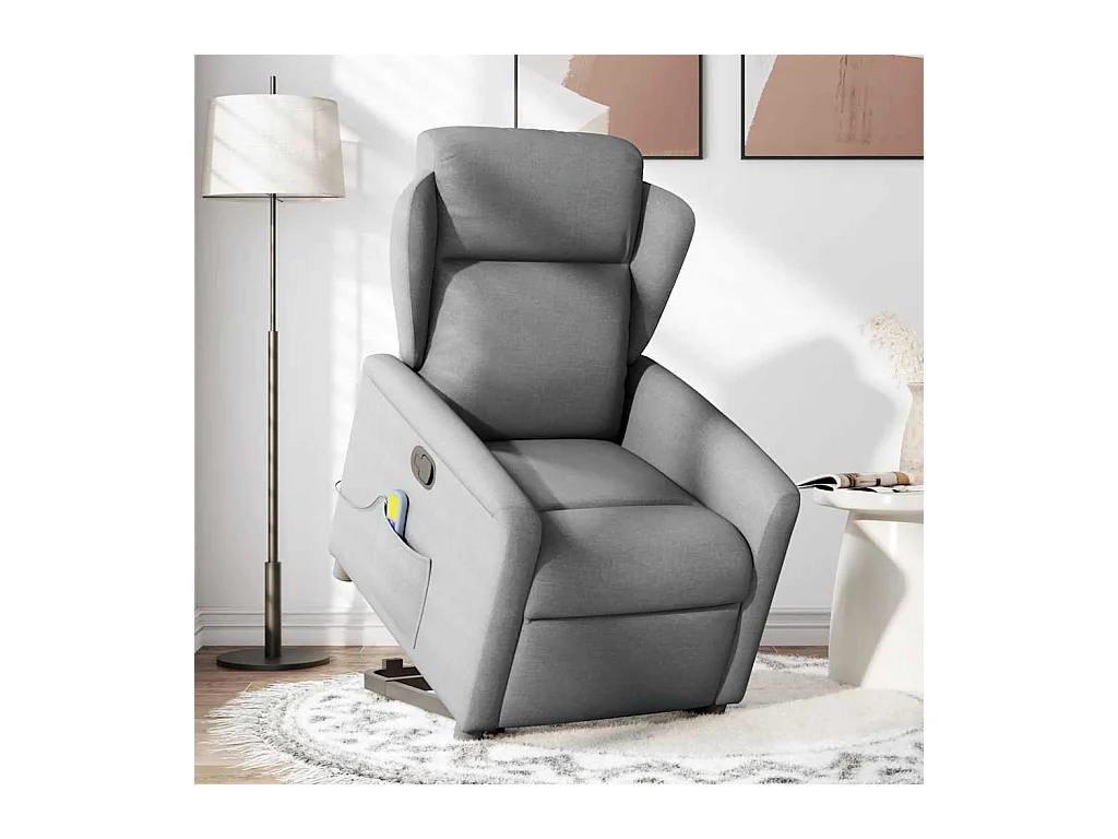 Fauteuil inclinable-Chaise de relax-Fauteuil de Massage Gris clair Tissu SHL3231