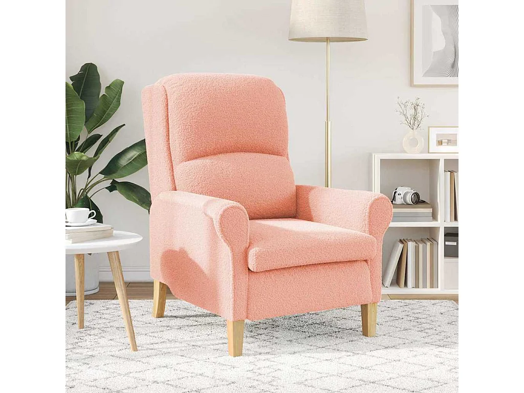 Fauteuil de Salon-Chaise de relax Rose 76x94x102 cm tissu SHL2245
