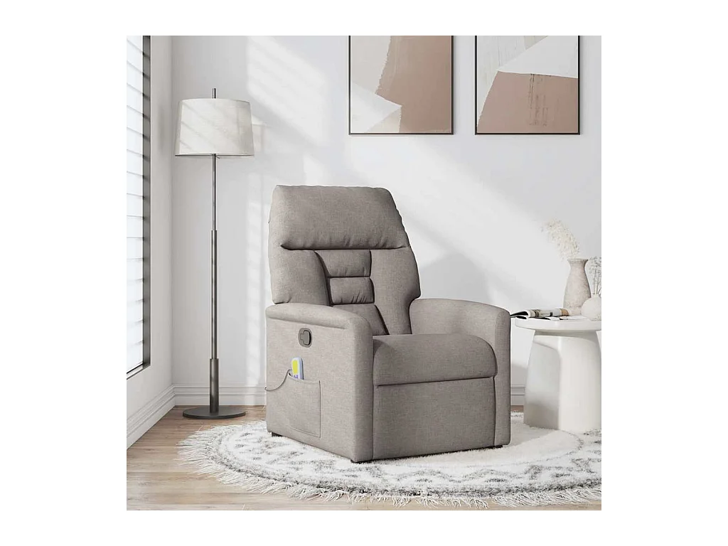 Fauteuil inclinable-Chaise de relax-Fauteuil de Massage Taupe Tissu SHL5139