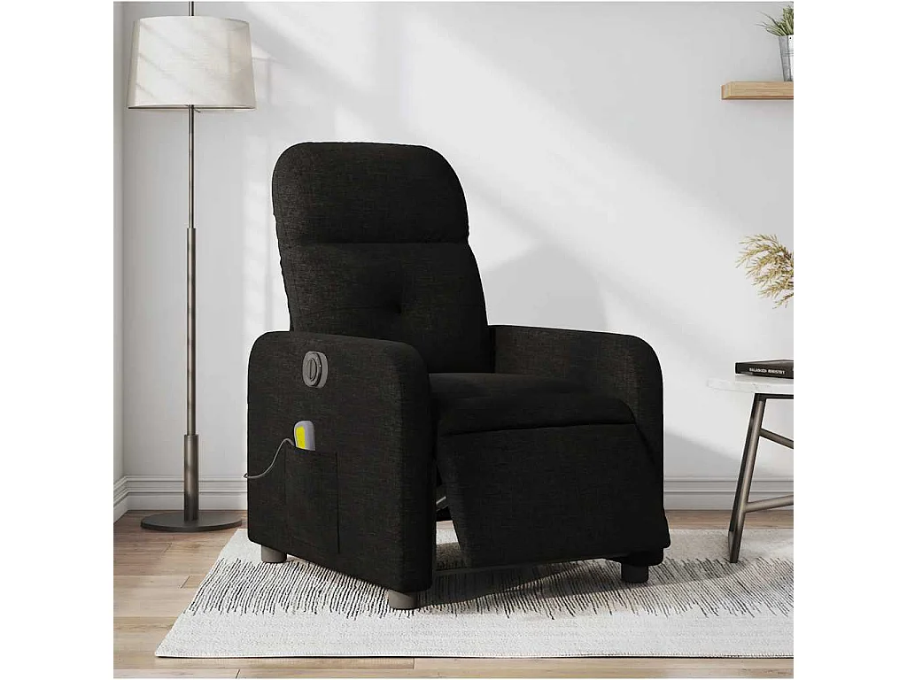 Fauteuil inclinable électrique-Fauteuil de massage de Salon Noir Tissu SHL1401