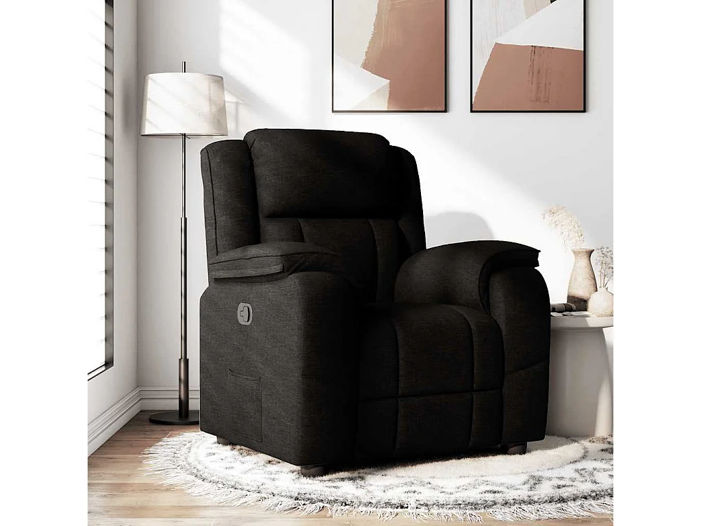 Relaxsessel | Lounge Sessel für Wohnzimmer Schwarz Stoff SHL49606