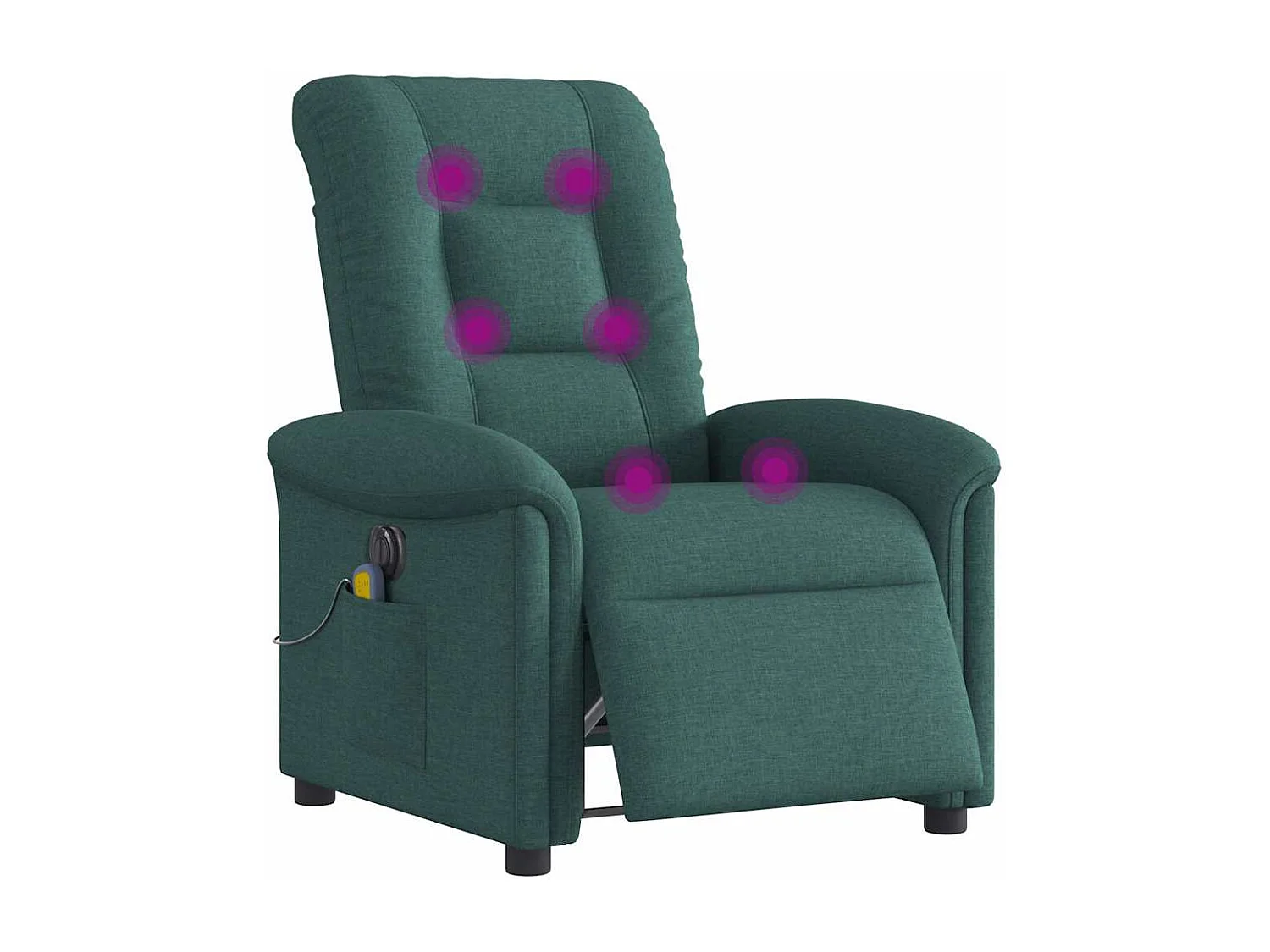 Fauteuil inclinable électrique-Fauteuil de massage de Salon Vert foncé Tissu SHL4948