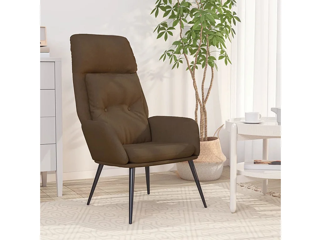 Sillón de relax | Silla de relax de piel de ante sintética marrón SHL2997