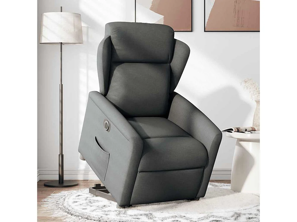 Fauteuil inclinable électrique-Chaise de relax-Fauteuil TV gris foncé tissu SHL3182