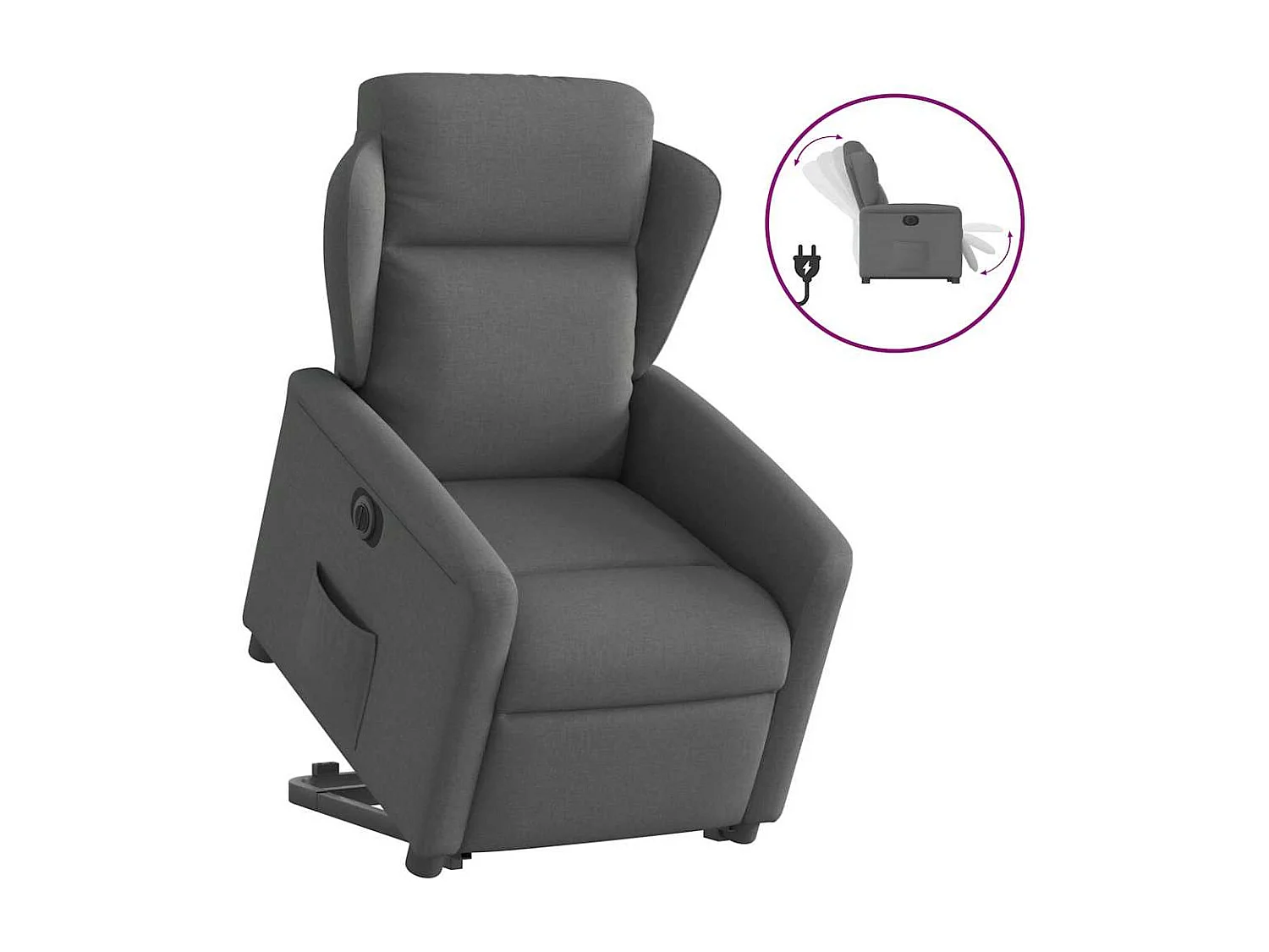 Fauteuil inclinable électrique-Chaise de relax-Fauteuil TV gris foncé tissu SHL3182