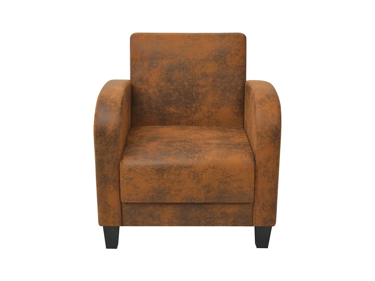 Sillón de piel de ante artificial marrón SHL8029