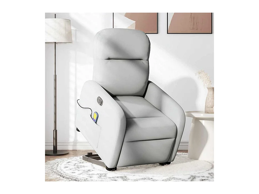 Fauteuil inclinable électrique-Chaise de relax-Fauteuil de Massage gris nuage tissu SHL4040