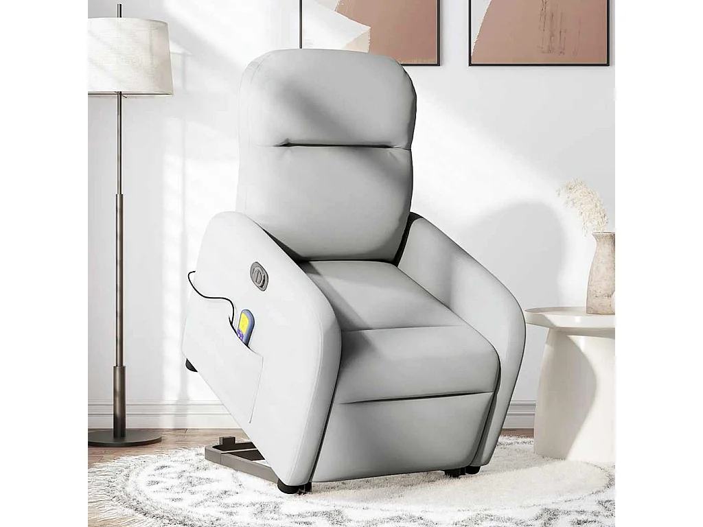 Massagesessel mit Aufstehhilfe Elektrisch Wolkengrau Stoff SHL75338