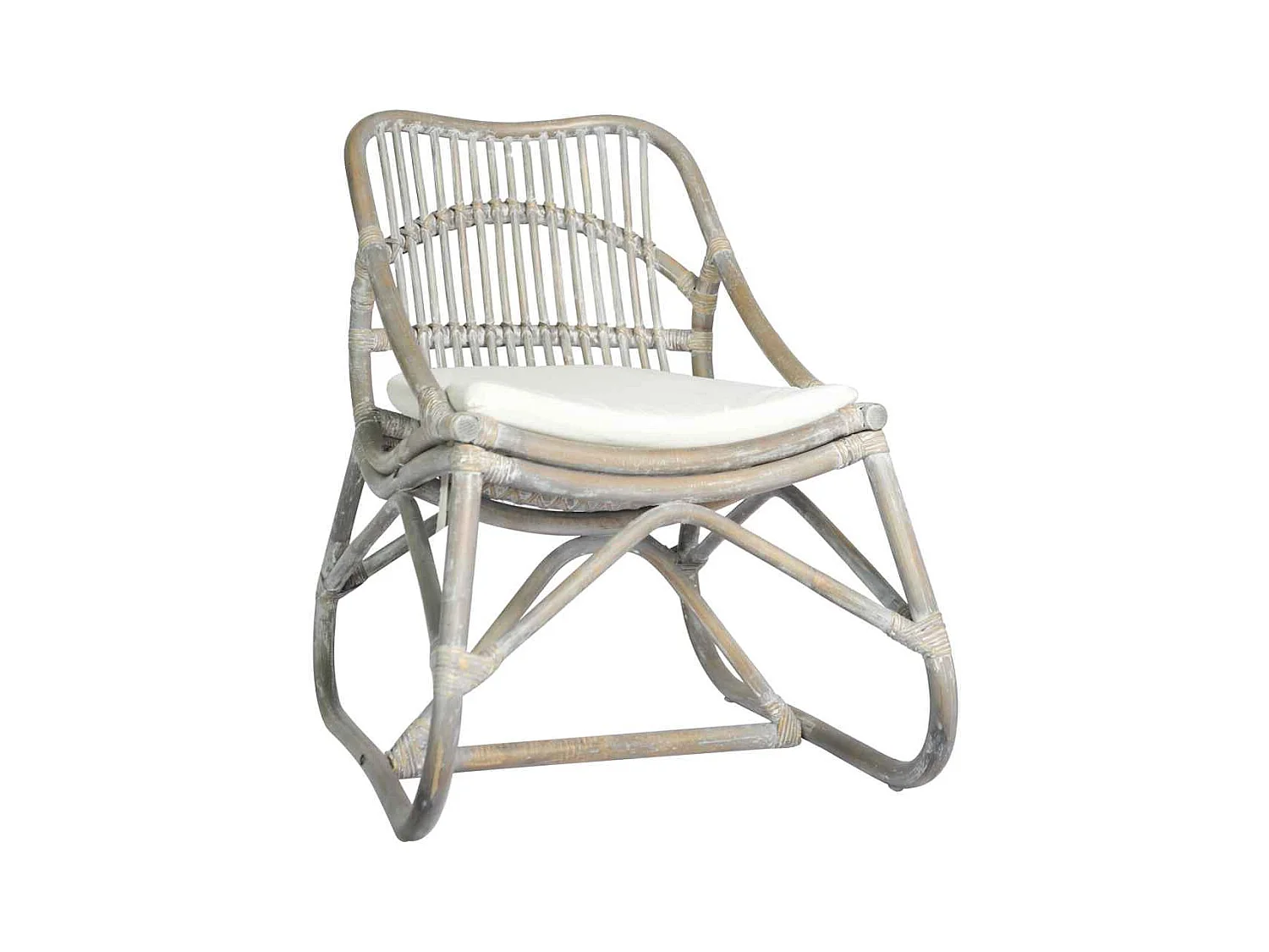 Fauteuil de salon-Chaise en rotin Gris Lin 54x75.5x78 cm SHL3934