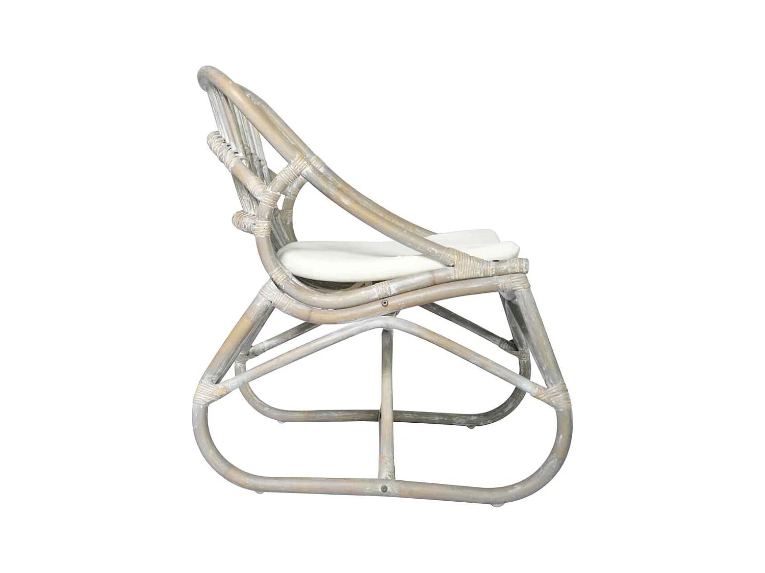 Fauteuil de salon-Chaise en rotin Gris Lin 54x75.5x78 cm SHL3934