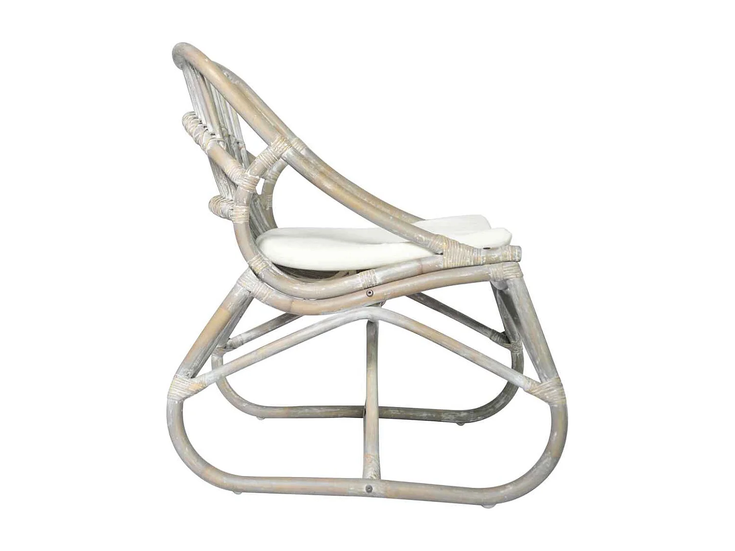 Relaxsessel-Rattanstuhl Grau Leinen SHL71672