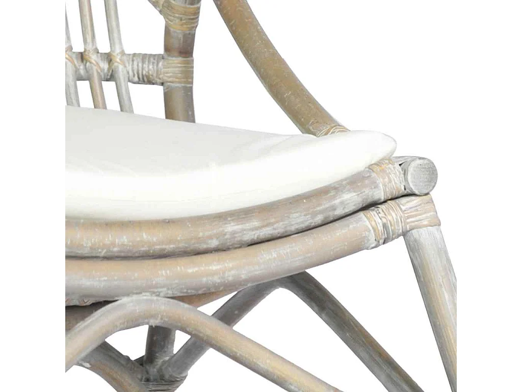 Relaxsessel-Rattanstuhl Grau Leinen SHL71672