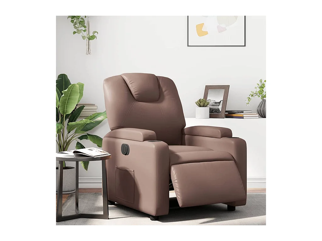 Fauteuil inclinable électrique-Chaise de relax-Fauteuil salon Marron Similicuir SHL1626