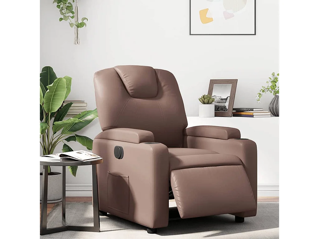 Elektrischer Relaxsessel Braun Kunstleder SHL29157