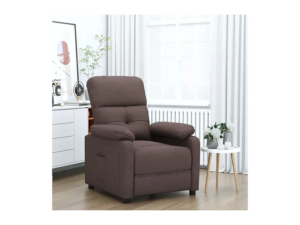 Sillón de relax | Silla | Sillón reclinable de tela marrón oscuro SHL6235