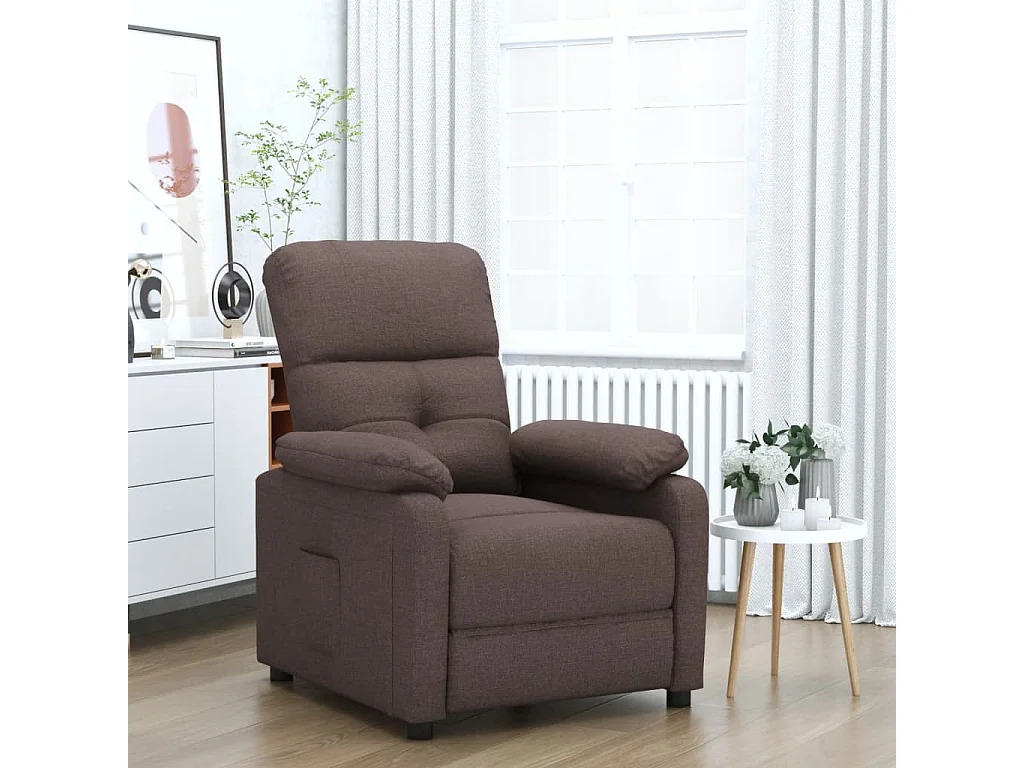 Sillón de relax | Silla | Sillón reclinable de tela marrón oscuro SHL6235