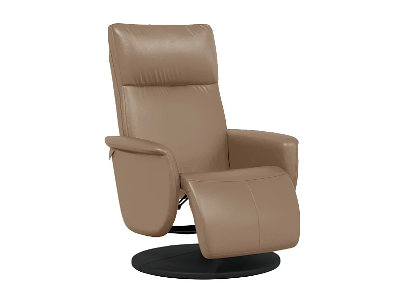 Sillón de relax | Sillón reclinable con reposapiés cuero sintético capuchino SHL3387