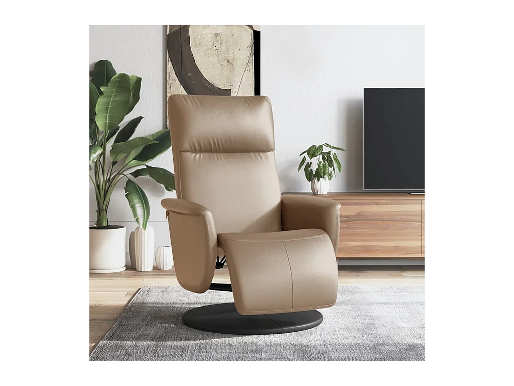 Sillón de relax | Sillón reclinable con reposapiés cuero sintético capuchino SHL3387