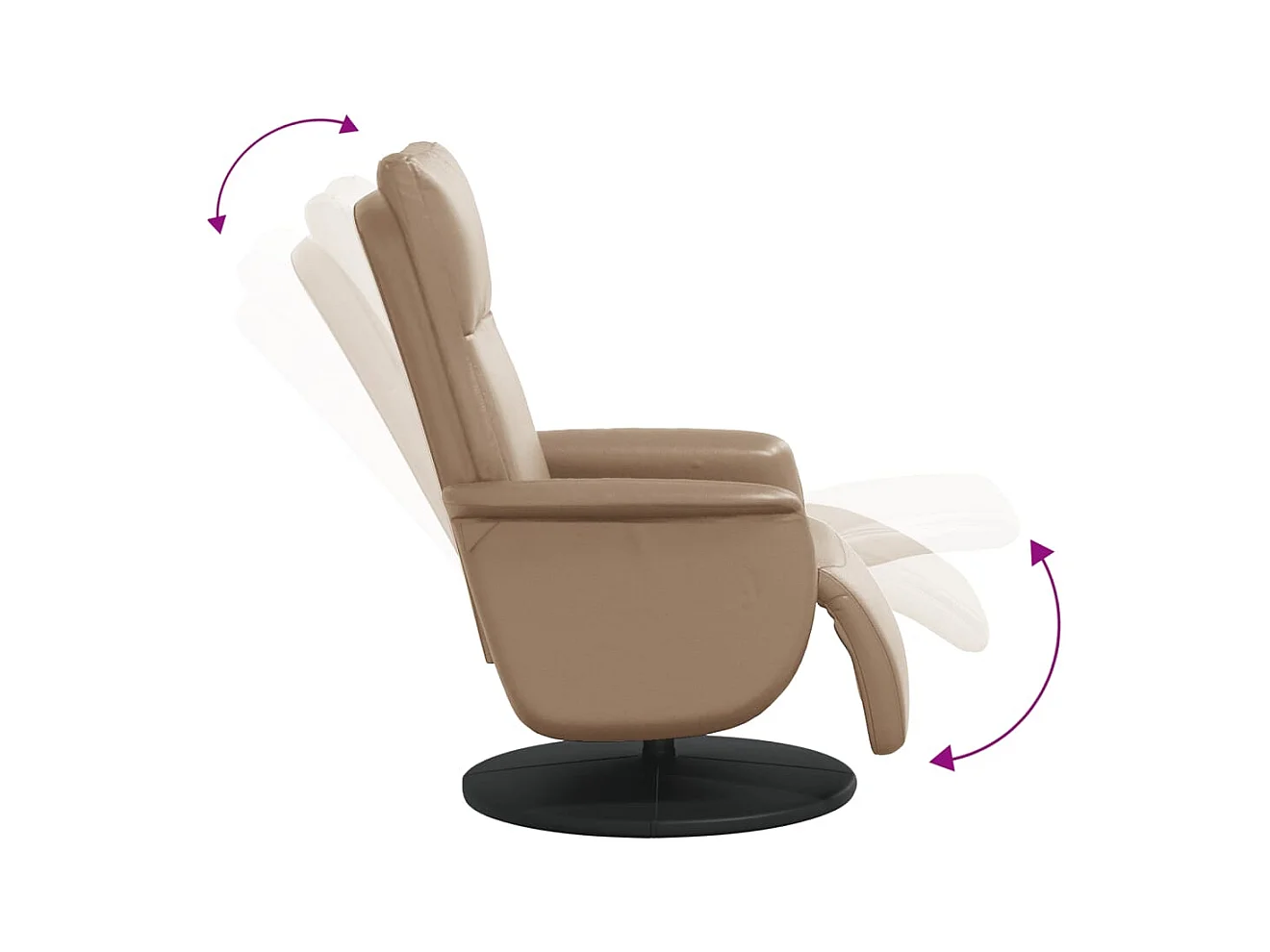 Sillón de relax | Sillón reclinable con reposapiés cuero sintético capuchino SHL3387