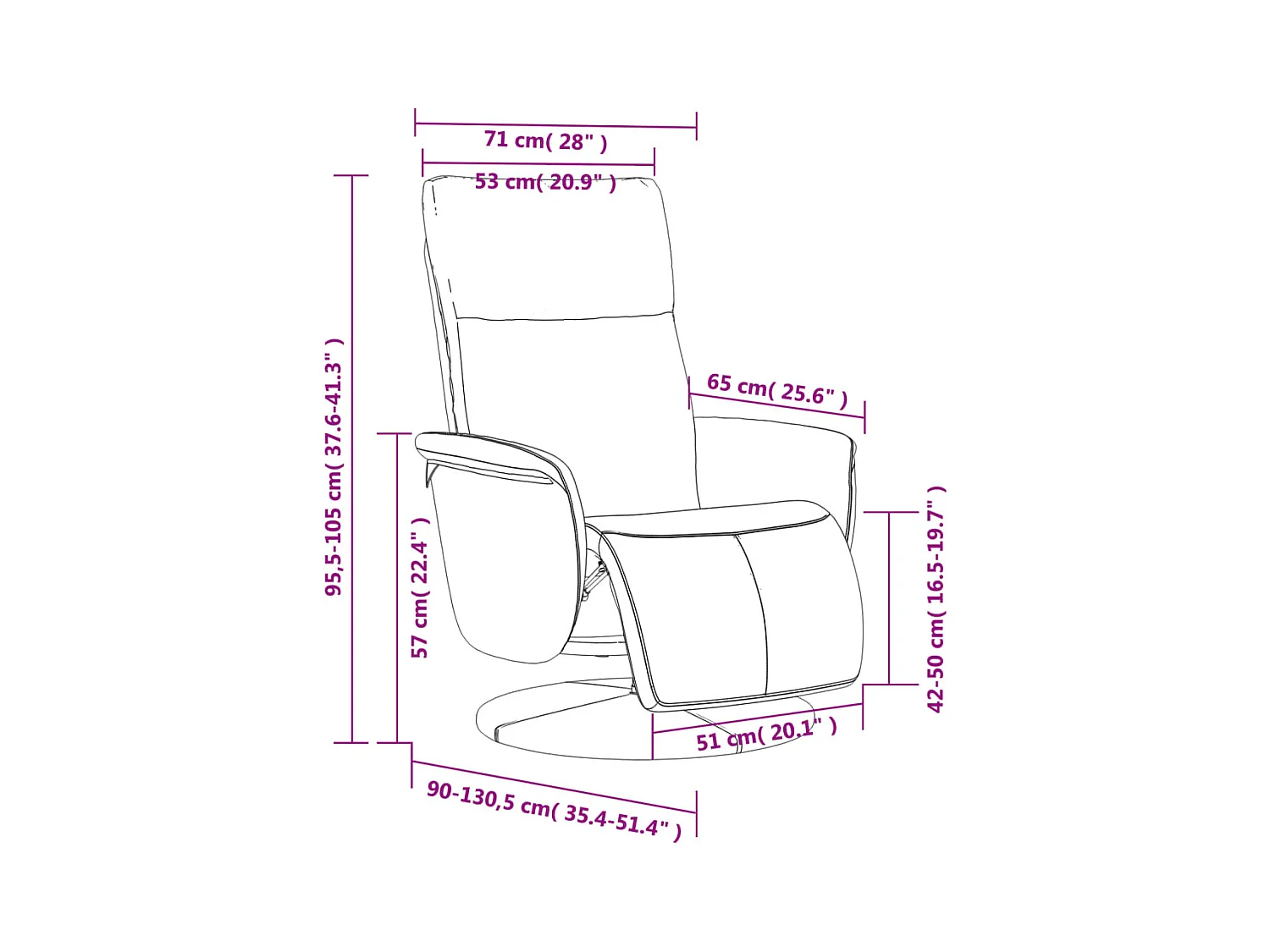 Sillón de relax | Sillón reclinable con reposapiés cuero sintético capuchino SHL3387