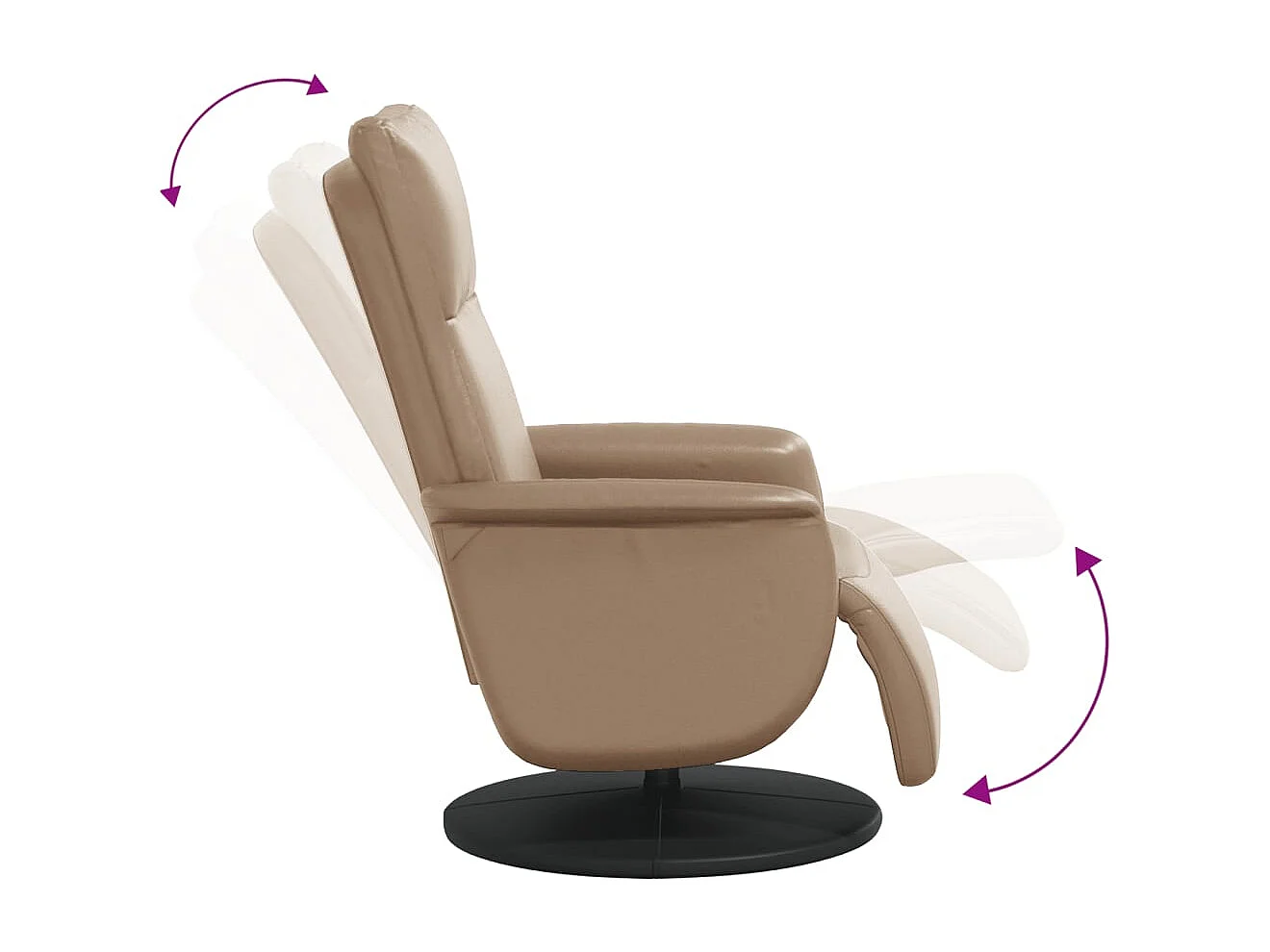 Fauteuil inclinable-Fauteuil avec repose-pieds cappuccino similicuir SHL5472