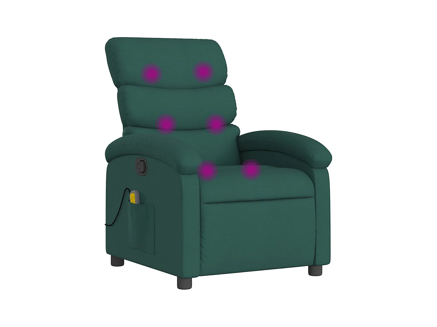Fauteuil inclinable-Fauteuil salon-Fauteuil de massage Vert foncé Tissu SHL2841