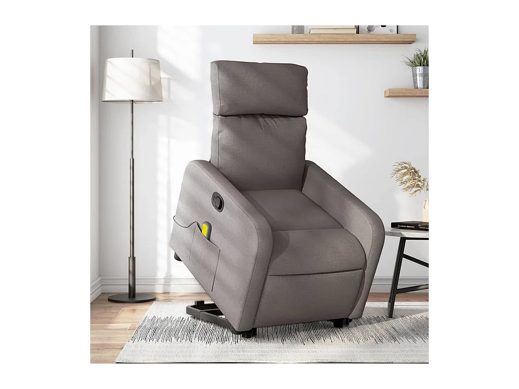 Sillón de relax | Sillón reclinable de masaje elevable tela gris taupé SHL4808