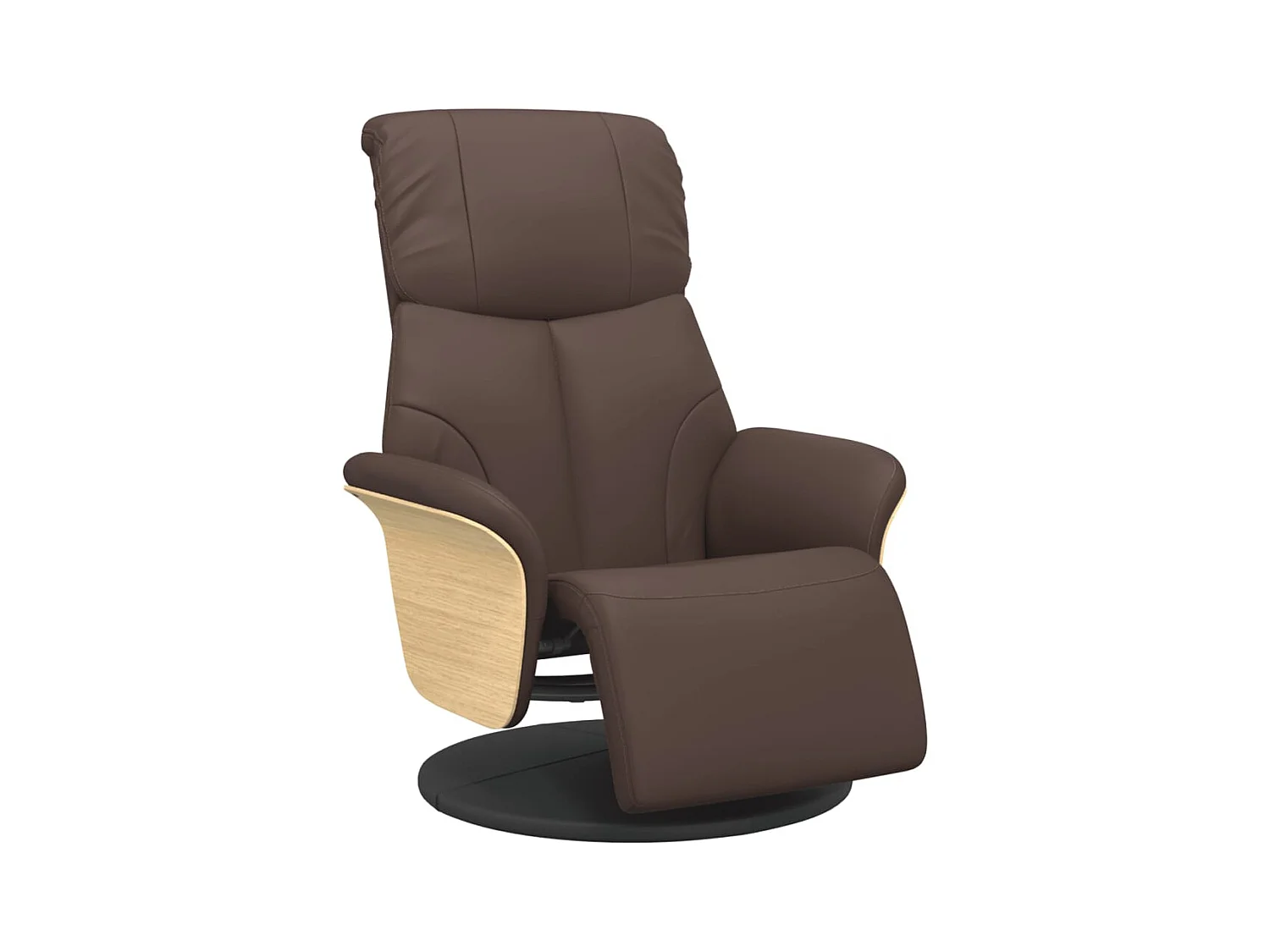 Sillón de relax | Sillón reclinable con reposapiés cuero sintético marrón SHL4512