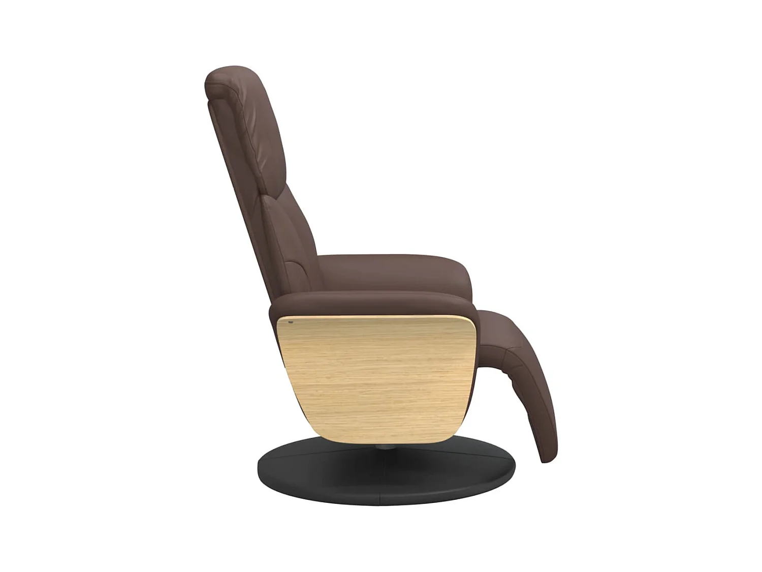 Sillón de relax | Sillón reclinable con reposapiés cuero sintético marrón SHL4512