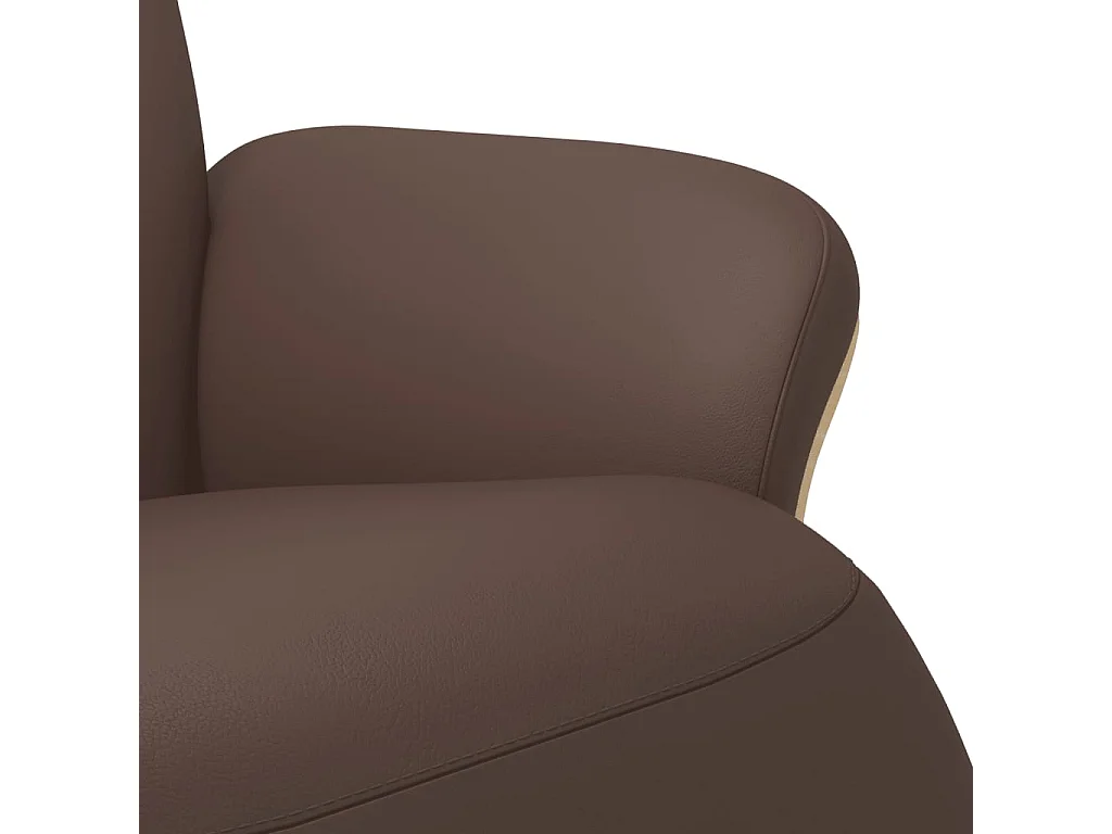 Fauteuil inclinable-Fauteuil salon avec repose-pieds marron similicuir SHL2798